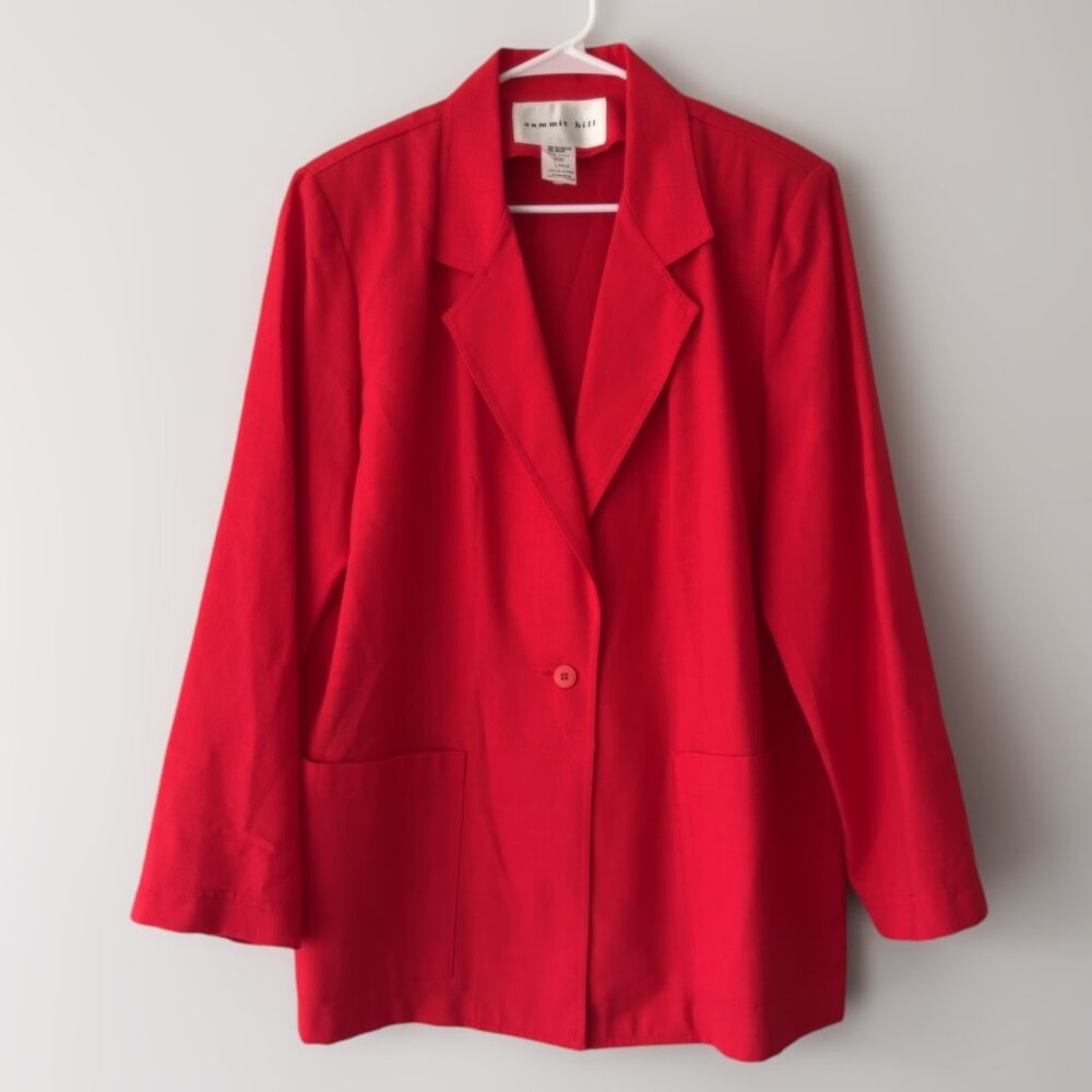 Summit Hill Women’s Lipstick Red Blazer Jacket Size L